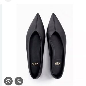 Zara Black Pointed Toe Flats